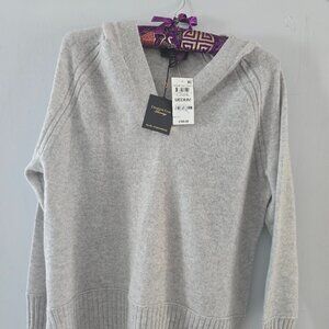 Women's Charter Club Cashmere Tunic Hoodie Size M NWT